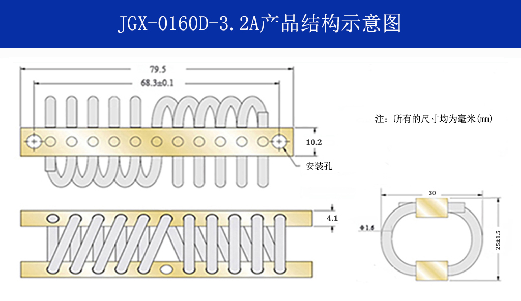 JGX-0160D-3.2A多應用鋼絲繩隔振器結構